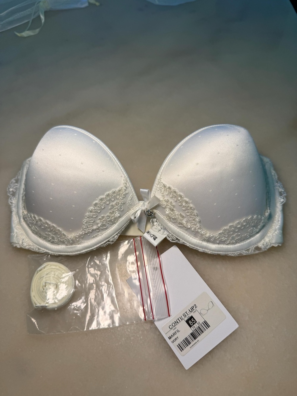 Rosa Clara White Satin Lace Push-Up Bra